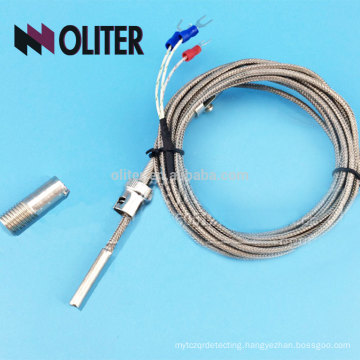 insulated cable ss304 ss316 pressure spring probe rtd thermal resistance temperature sensor manufacturer pt100